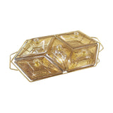 Maxbell Glass Snack Platter Simple Serving Plates for Party Entertaining Living Room 5 Compartments