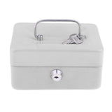 Max Practical Mini Cash Money Box Stainless Steel Security Lock Safe Metal White