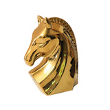 Maxbell Ceramic Horse Head Sculpture Crafts Figurine for Cabinet Desktop Decor S