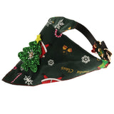 Maxbell Christmas Pet Dog Detachable Triangle Collar Saliva Towel Green Tree L