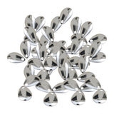 Maxbell 50Pcs Fishing Blades Tool Rigs Spinnerbaits for Perch Bass Men Women Silver 17mm