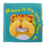 Maxbell Cute 3D Cloth Book Baby Night Educational Toys Little Tiger Animal Pattern Gift with Bag