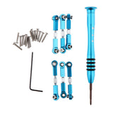 Max Upgrade Metal Adjustable Pull Rod Linkage for WLtoys RC 1/18 Car Sky Blue