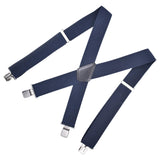 Maxbell Casual Men Suspenders Elastic Straps Comfortable Trousers Suspender Adults Dark Blue