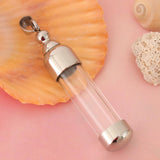 Maxbell Stainless Steel Glass Openable Container Cylinder Tube Urn Memorial Pendant