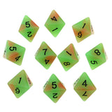 Max 8-sided Game Dice 18mm Dice for Board Games and Teaching Math Green+Orange