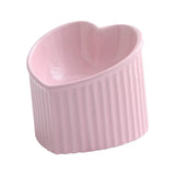 Maxbell Ceramic Tilted Elevated Cat Bowl Porcelain Cat Feeding Bowl Cute Handicrafts Pink