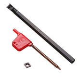 Maxbell S07K-SCLCR06 Lathe Turning Tool Holder+CCMT0602 Carbide Inserts+T8 Wrench