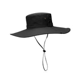 Maxbell Wide Brim Bucket Hat Polyester Fisherman Visor for Vocation Outdoors Fishing Style A Black