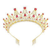 Maxbell Crown Hair Accessories Princess Tiara Wedding Tiara for Prom Christmas Style C