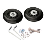 Maxbell 2x Luggage Suitcase Wheels Flexible Wear Resistant Swivel Caster Black 87mmx24mm