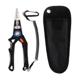 Maxbell Multifunctional Long Nose Fishing Plier Hook Remover Wire Line Cutter Black