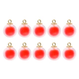 Maxbell 10pcs Multicolor Crystal Ball Charms Pendant Christmas Embellishment Red