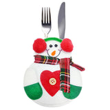 Maxbell Christmas Tableware Bags Dinner Flatware Holder Decoration Snowman B