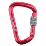 Maxbell 28KN Aluminum Climbing Mountaineering D Type Carabiner Red Screw Lock