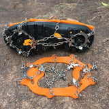 Maxbell 1 Pair Traction Cleats Ski Snow Ice Grip Spike Crampons 18 Teeth Orange L