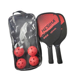 Maxbell Pickleball Paddles Set Rackets Wood with 4 Balls Carry Bag for Adults Women Red