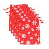 Maxbell 6Pcs Christmas Burlap Gift Pouches with Drawstring 14x10cm Washable Red