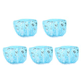 Max 5 Pieces Reusable Waterproof Cap Women Shower Cap Adult  Bathing Hat Blue