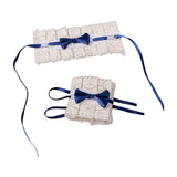 Maxbell Anime Maid Cosplay Accessories Lolita Hand Sleeve Wrist Cuffs for Wedding Dark Blue