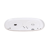 Maxbell Cat Food Bowl Plate Drinking for Small Dog Ceramic Raised Pet Feeder Tray
