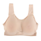 Max Pocket Bra Crop Top Silicone Fake Boobs for Mastectomy Brassiere Tank Top A