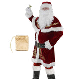 Maxbell Men Adult Santa Claus Costume Bell Hat Glasses for Holidays Xmas XXXL