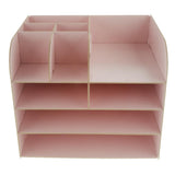 Max Desktop Organizer Office Storage Rack Wood Display Shelf Display Pink