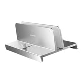 Maxbell Vertical Laptop Stand with Non Slip Silicone Pads for Tablet Width 10mm-34mm Argent