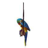 Max Hanging Parrot Statue Sculpture On Iron Round Ring  B