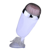 Maxbell Male Masturbator Realistic Anal Masturbation Cup+Rotatable Holder Base White