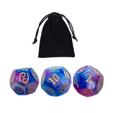 Maxbell 3Pcs Acrylic Astrological Dice Constellation Dice for gifts Style F