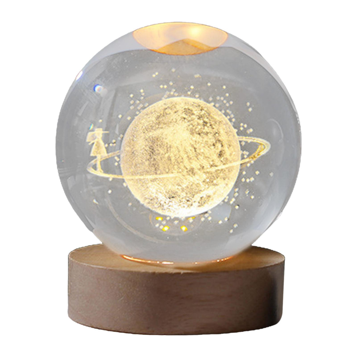Maxbell Modern Ball Night Light with Resin Base Decorative for Living Room Decor styleC