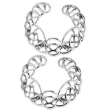 Maxbell 1 Pair Hollow Stainless Steel Floral Round Circle Clip On Mamilo Ring