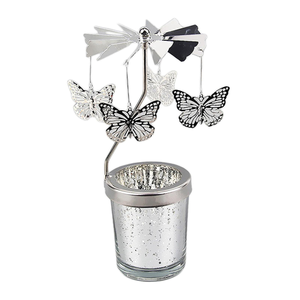 Maxbell Rotating Candle Holder Centerpieces Tealight Holders Tray Ornament for Party Butterfly