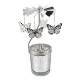 Maxbell Rotating Candle Holder Centerpieces Tealight Holders Tray Ornament for Party Butterfly