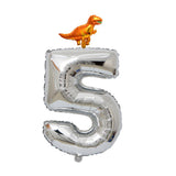 Max Silver Digital Aluminum Film Balloon+Mini Dragon Birthday Party Decor 5