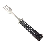 Maxbell Butterfly Fork Camping Spoon Metal Butterfly Spoon for BBQ Hiking Kitchen