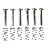 Max 6 Pieces Electric Guitar Single Coil Pickup Screws+Springs Set Silver
