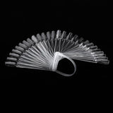 Maxbell 32pcs Fan Shape Nail Art Tips Display Ring Polish Board Practice Stick Clear