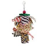 Max Hanging Ball Wood Bite Toy Parrot Chewing Toy with Bell Teeth Care 16cm
