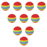 Maxbell 10Pcs Rainbow Soft Foam Sponge Golf Balls Swing Practice Training Aids 42mm