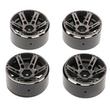 Max 4-Pack Aluminum 1.9 Inch Beadlock Wheel Rims for 1/10 RC Rock Crawler Gray