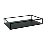 Max Desktop Geometric Line Storage Tray Cake Dessert Fruit Plate Black 30x20x5cm