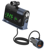 Maxbell Bluetooth 5.0 FM Transmitter Wireless Car Kit USB Charger for Car Smartphone Pearly Blue