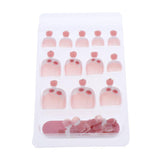 Maxbell 24pcs False Toe Nails French Full Toenails Feet Nail Art Fake Decoration HY-TN-4065