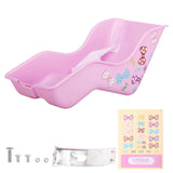 Maxbell Doll Seat Basket with Safely Belt Decor Gift with Decal for Kids Bicycle Pink