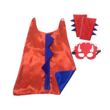 Maxbell Dinosaur Costume Cape Cosplay Stage Performances Carnival Prop for Kids red and lblue