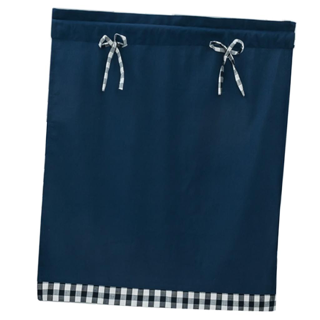 Max 1 Panel Kitchen Curtain Tier Small Window Drape Decor Dark Blue_74x61cm