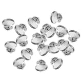 Max 20 Set Metal Brooch Making Blank Cabochon Bezel Setting Trays for Badge 12mm